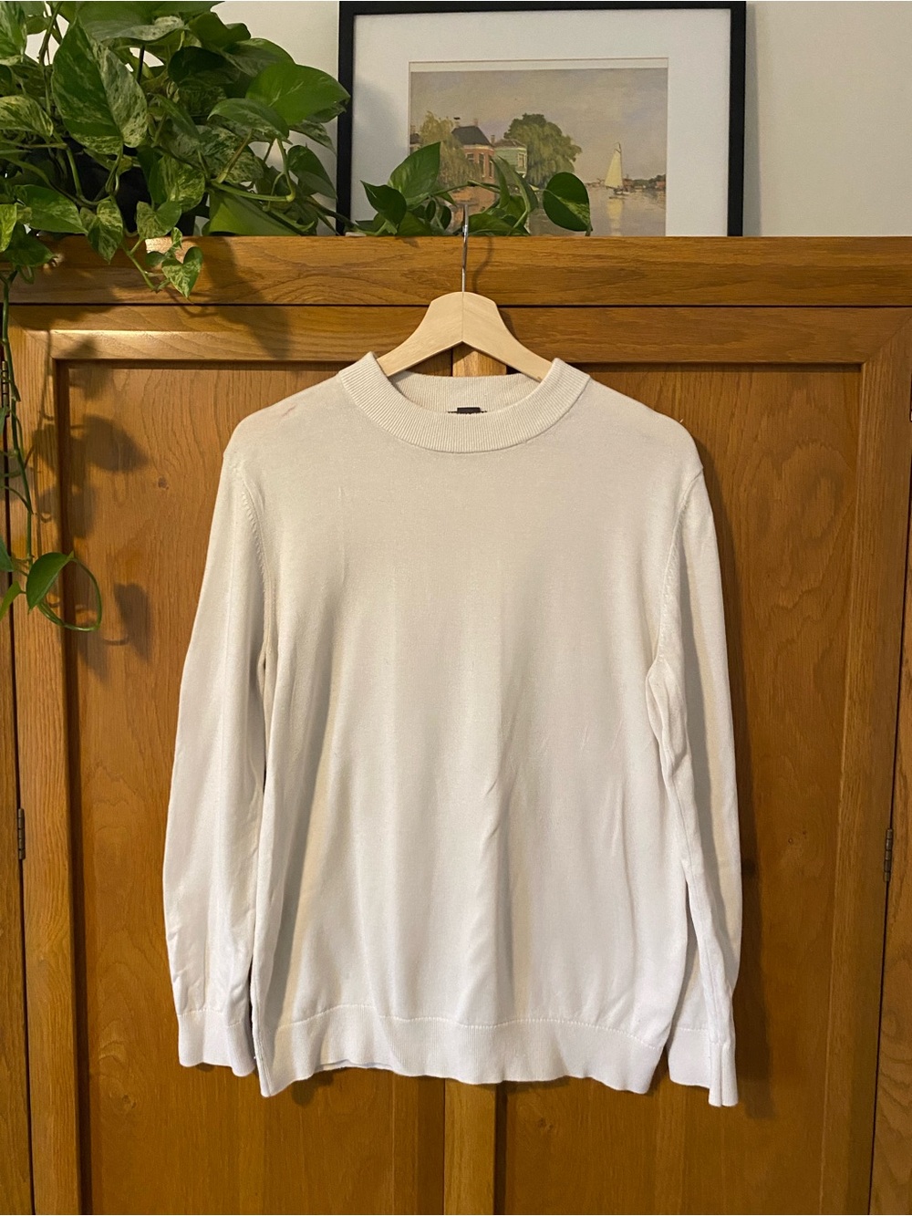 H&M Men's Cream Crewneck Sweater